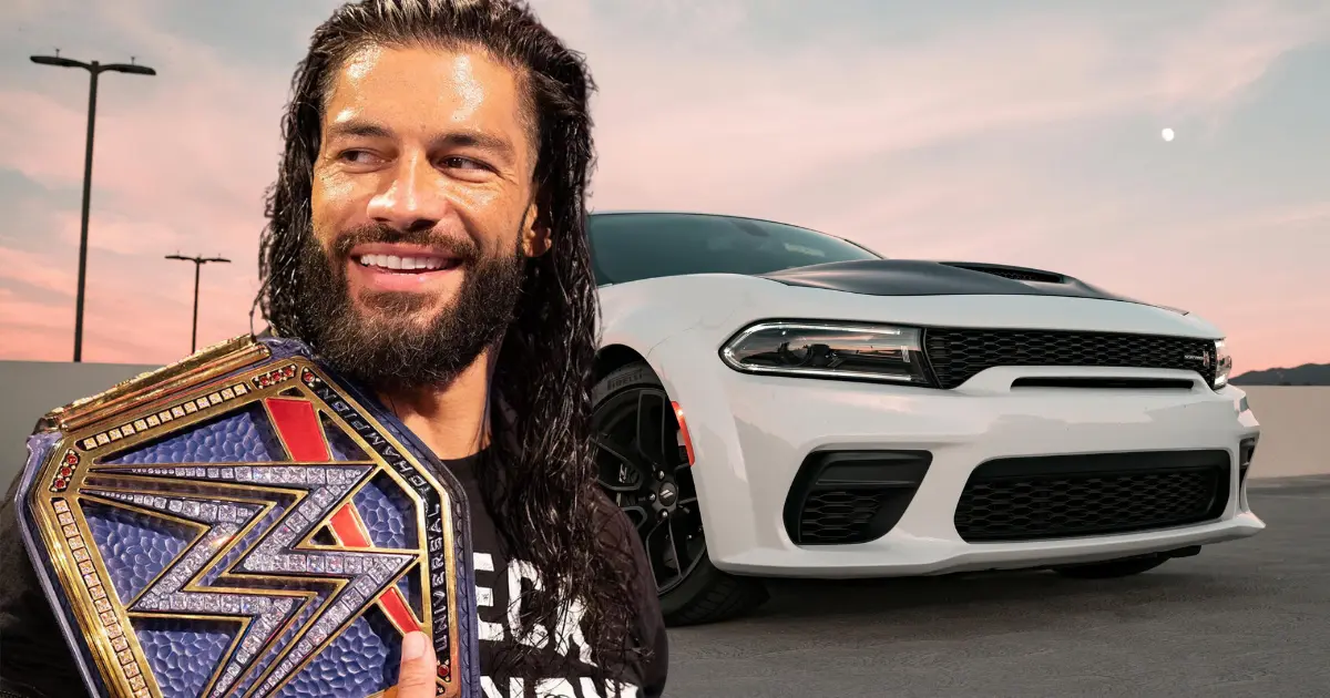 Roman Reigns with his Car - Dodge Charger SRT Hellcat (Featured Image)