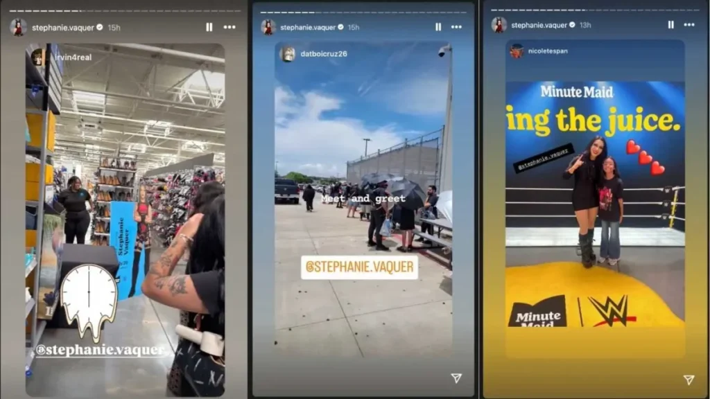 Stephanie Vaquer reposted stories with fans on instagram.